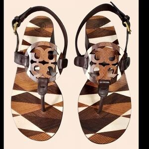 Tory Burch Geometric Pattern Sandals 5 1/2